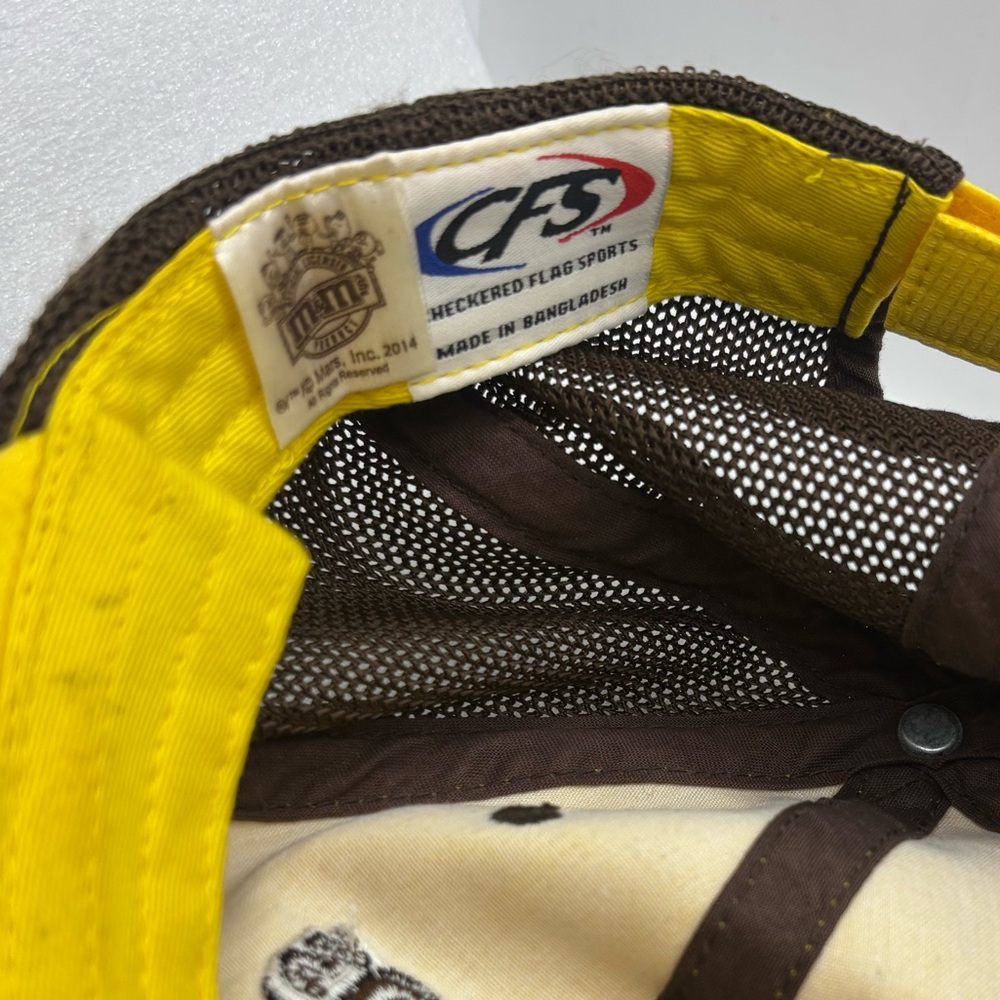 Nascar x M&M's Hat Cap Adjustable Youth Yellow/Brown Back Mesh #18 Kyle Busch - Picture 6 of 8